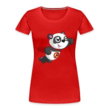 Superhero Panda - Women's Premium Organic T-Shirt - red - Front - Mia (176cm)