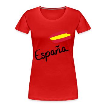 spain__f3 - Frauen Premium Bio T-Shirt - Rot - Vorne - Mia (176cm)