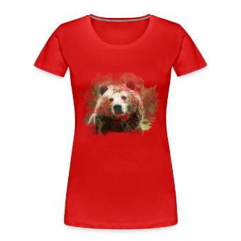 Bär - Frauen Premium Bio T-Shirt - Rot - Vorne - Mia (176cm)