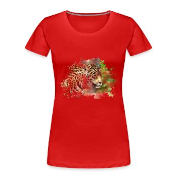 leopard - Women's Premium Organic T-Shirt - red - Front - Mia (176cm)