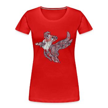Goldfisch - Frauen Premium Bio T-Shirt - Rot - Vorne - Mia (176cm)