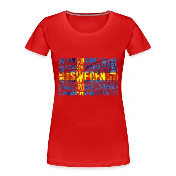 Drapeau de la Suède - T-shirt bio Premium Femme - rouge - Devant - Mia (176cm)