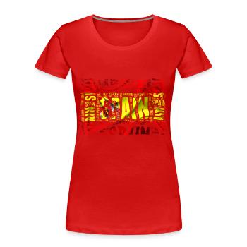 Spanien - Frauen Premium Bio T-Shirt - Rot - Vorne - Mia (176cm)