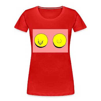 zitrone piercing rot - Frauen Premium Bio T-Shirt - Rot - Vorne - Mia (176cm)