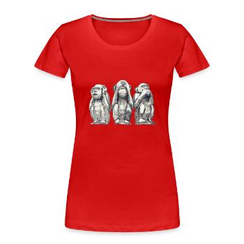 Affe - Frauen Premium Bio T-Shirt - Rot - Vorne - Mia (176cm)