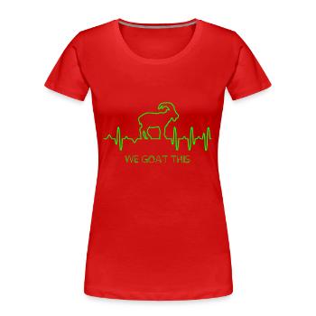 ECG de chèvre - T-shirt bio Premium Femme - rouge - Devant - Mia (176cm)