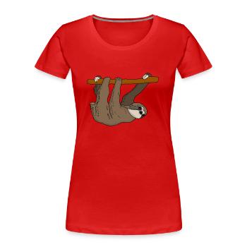 sloth - Women's Premium Organic T-Shirt - red - Front - Mia (176cm)
