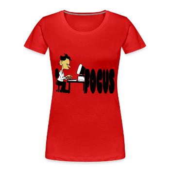 Office workaholic - Women's Premium Organic T-Shirt - red - Front - Mia (176cm)
