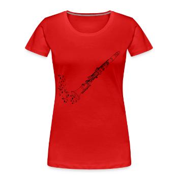 Klarinette - Frauen Premium Bio T-Shirt - Rot - Vorne - Mia (176cm)