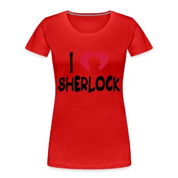 ich liebe sherlock - Frauen Premium Bio T-Shirt - Rot - Vorne - Mia (176cm)