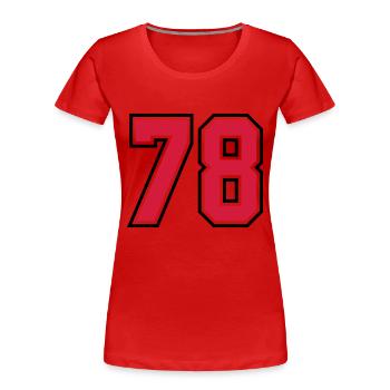 78 sports jersey football number - Women's Premium Organic T-Shirt - red - Front - Mia (176cm)
