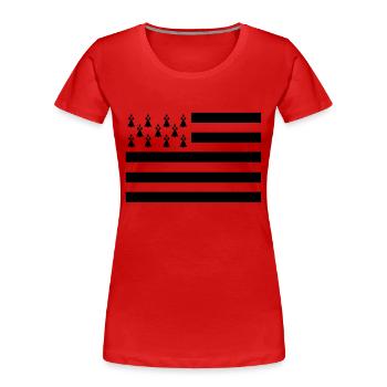 Breton flag - Women's Premium Organic T-Shirt - red - Front - Mia (176cm)