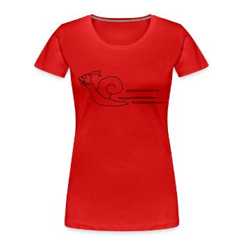 Fast Snail - Frauen Premium Bio T-Shirt - Rot - Vorne - Mia (176cm)