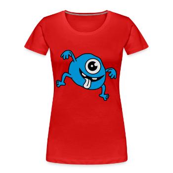 Funny Monster - Frauen Premium Bio T-Shirt - Rot - Vorne - Mia (176cm)