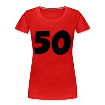 50 - Women's Premium Organic T-Shirt - red - Front - Mia (176cm)