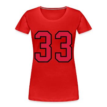 33 sports jersey football number new - Women's Premium Organic T-Shirt - red - Front - Mia (176cm)