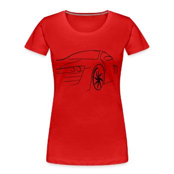 Motorsport Auto - Frauen Premium Bio T-Shirt - Rot - Vorne - Mia (176cm)