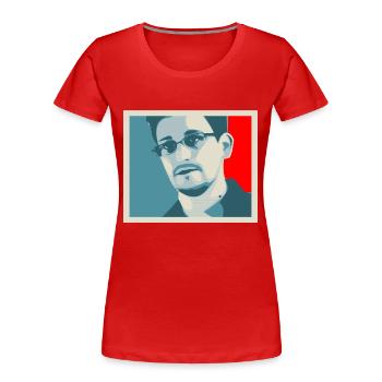 Snowden - Frauen Premium Bio T-Shirt - Rot - Vorne - Mia (176cm)