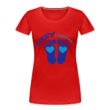 Baby Loading Blue - T-shirt bio Premium Femme - rouge - Devant - Mia (176cm)