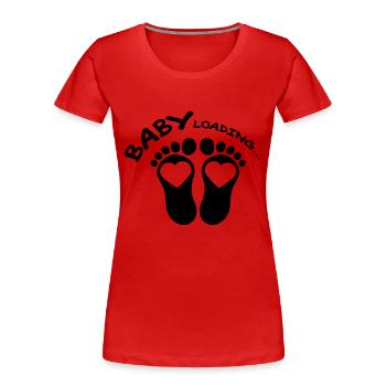 Baby Loading Design - T-shirt bio Premium Femme - rouge - Devant - Mia (176cm)