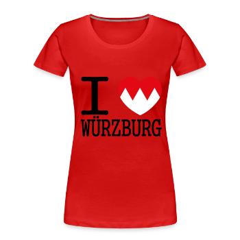 I love Würzburg Franken-Edition - Frauen Premium Bio T-Shirt - Rot - Vorne - Mia (176cm)