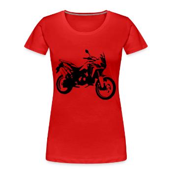 africa twin_einfarbig - Frauen Premium Bio T-Shirt - Rot - Vorne - Mia (176cm)