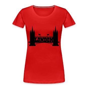 london - Frauen Premium Bio T-Shirt - Rot - Vorne - Mia (176cm)