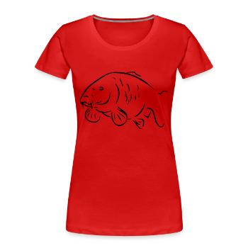 Karpfen - Frauen Premium Bio T-Shirt - Rot - Vorne - Mia (176cm)