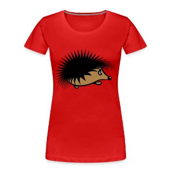 Douce nature hérisson - T-shirt bio Premium Femme - rouge - Devant - Mia (176cm)