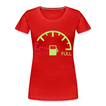 tachometer tacho anzeige leer nachtanken auftanken - Frauen Premium Bio T-Shirt - Rot - Vorne - Mia (176cm)