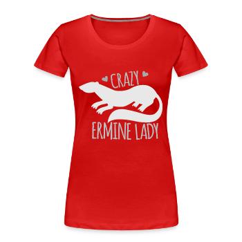 Dame hermine fou - T-shirt bio Premium Femme - rouge - Devant - Mia (176cm)