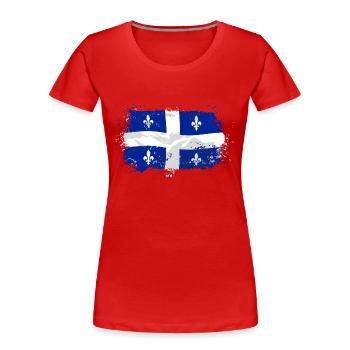 Quebec Flag - Frauen Premium Bio T-Shirt - Rot - Vorne - Mia (176cm)