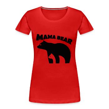 Mama Bear | Bear Mum T-Shirt - Women's Premium Organic T-Shirt - red - Front - Mia (176cm)