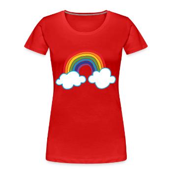 Rainbow, Pride, Unicorns - Frauen Premium Bio T-Shirt - Rot - Vorne - Mia (176cm)