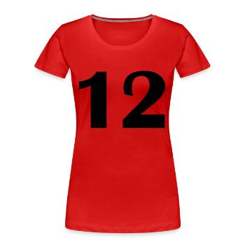 12 - Frauen Premium Bio T-Shirt - Rot - Vorne - Mia (176cm)