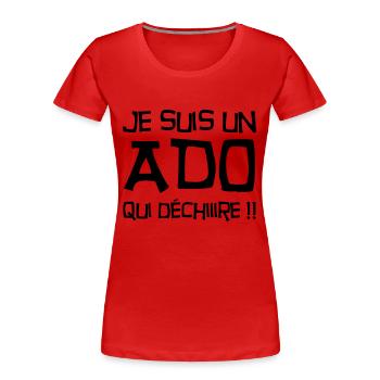Teenager / Jugendliche / Jugendlicher / Kind - Frauen Premium Bio T-Shirt - Rot - Vorne - Mia (176cm)