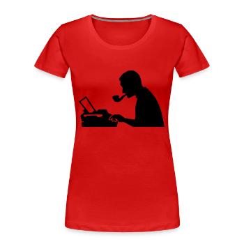 Journaliste - T-shirt bio Premium Femme - rouge - Devant - Mia (176cm)