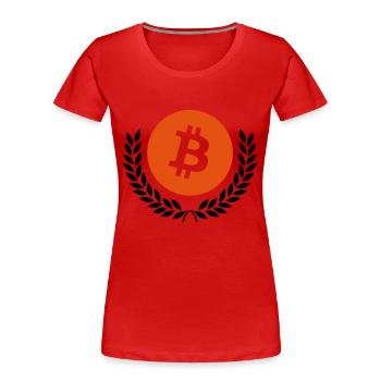 bitcoin - Frauen Premium Bio T-Shirt - Rot - Vorne - Mia (176cm)