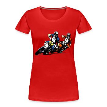 Supermoto - Frauen Premium Bio T-Shirt - Rot - Vorne - Mia (176cm)