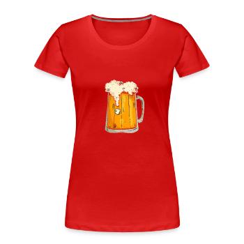 Bierkrug - Frauen Premium Bio T-Shirt - Rot - Vorne - Mia (176cm)
