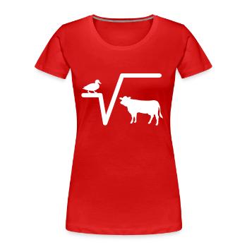 Duck root from cow Nth Q math math teacher - Women's Premium Organic T-Shirt - red - Front - Mia (176cm)