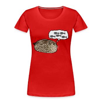 Phoque épais rêve de poisson / Chubby Seal I - T-shirt bio Premium Femme - rouge - Devant - Mia (176cm)