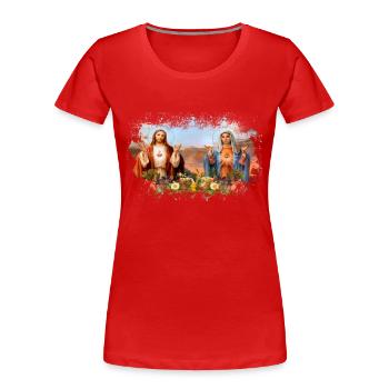 Holly Mary Maria Madonna Mariana Vierge Marie - T-shirt bio Premium Femme - rouge - Devant - Mia (176cm)