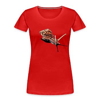 escargot avec ombre - T-shirt bio Premium Femme - rouge - Devant - Mia (176cm)