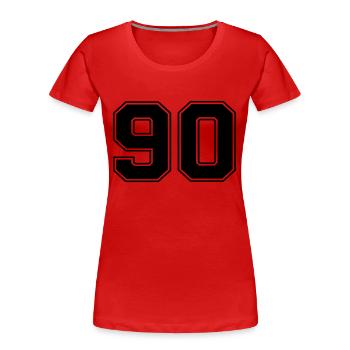 90 - T-shirt bio Premium Femme - rouge - Devant - Mia (176cm)