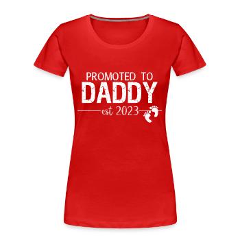 promu papa 2023 - T-shirt bio Premium Femme - rouge - Devant - Mia (176cm)