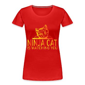 Chat Katze - T-shirt bio Premium Femme - rouge - Devant - Mia (176cm)