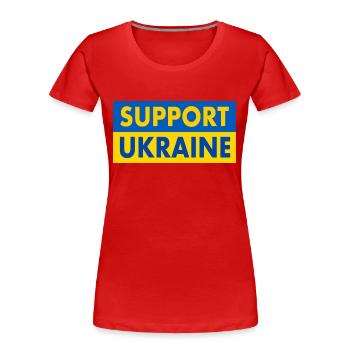 Support ukraine - T-shirt bio Premium Femme - rouge - Devant - Mia (176cm)