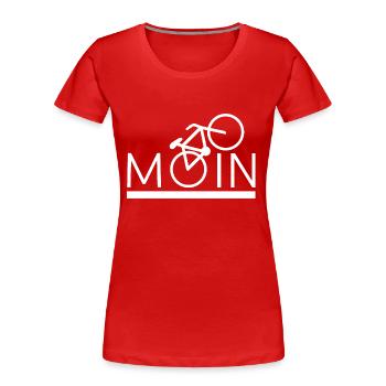 MOIN Fahrrad Mountainbike Radeln Sport - Frauen Premium Bio T-Shirt - Rot - Vorne - Mia (176cm)