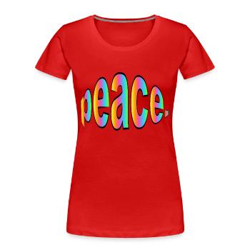 Friede. - Frauen Premium Bio T-Shirt - Rot - Vorne - Mia (176cm)